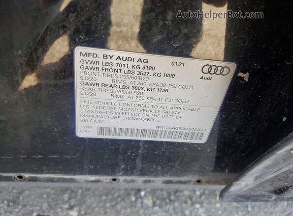 WA1AAAGE6MB024011 2021 AUDI E-TRON Black 