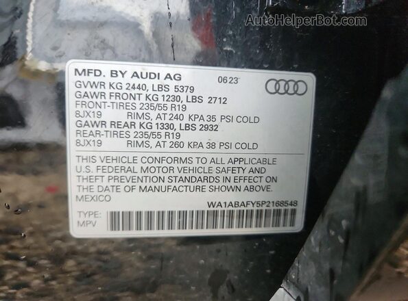 WA1ABAFY5P2168548 2023 AUDI Q5 Black Շարժիչի բաժամունքի տեսք
