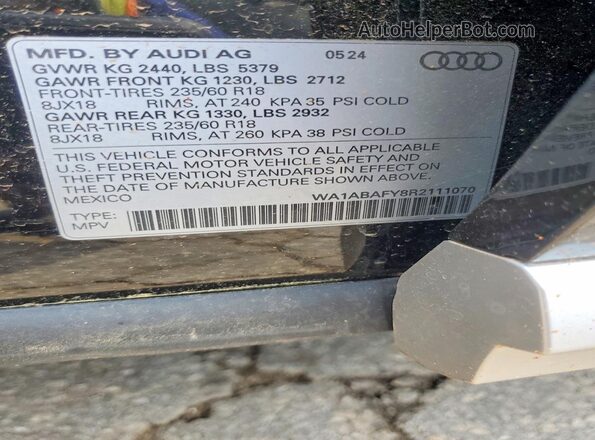 WA1ABAFY8R2111070 2024 AUDI Q5 Черный 