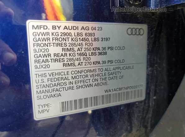 WA1ACBF74PD020177 2023 AUDI Q7 Blue 