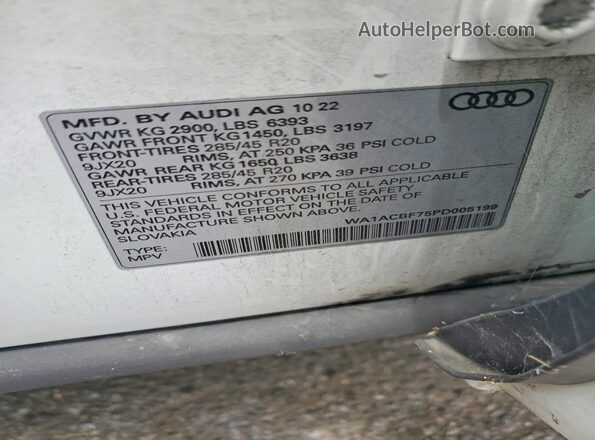 WA1ACBF75PD005199 2023 AUDI Q7 White Սալոնի 360 աստիճան տեսք