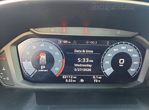 WA1AECF35L1032265 2020 AUDI Q3 White Instrument cluster view