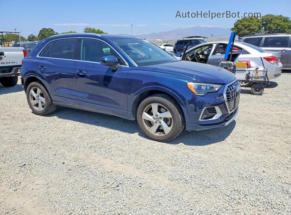 WA1AECF38L1029571 2020 AUDI Q3 Синий Передняя правая четверть