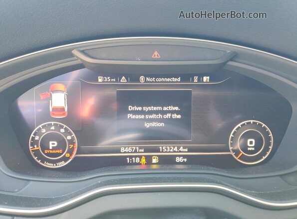 WA1ANAFY6J2216668 2018 AUDI Q5 Black Սարքավորումների վահանակի տեսք