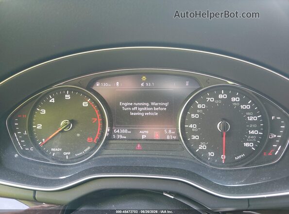 WA1ANAFYXK2042590 2019 AUDI Q5 Black Вид задніх сидінь