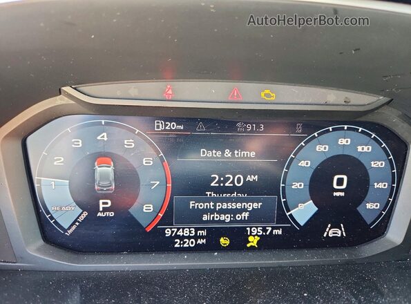 WA1AUCF32M1090418 2021 AUDI Q3 White Вид щитка приладів