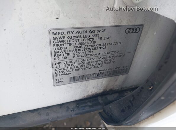 WA1AXBF7XPD013190 2023 AUDI Q7 White 