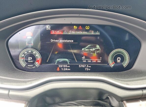WA1BAAFY7M2018170 2021 AUDI Q5 Gray Вид щитка приладів