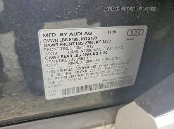WA1BAAFYXM2035657 2021 AUDI Q5 Gray 