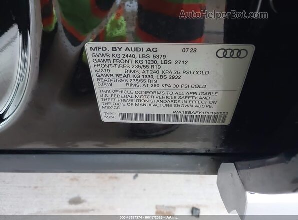 WA1BBAFY1P2196223 2023 AUDI Q5 Black Widok komory silnika