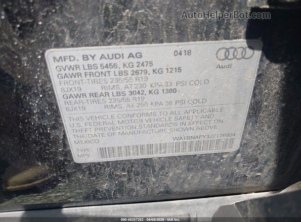 WA1BNAFY3J2176604 2018 AUDI Q5 Black Widok komory silnika