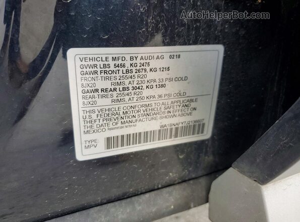 WA1BNAFY7J2136607 2018 AUDI Q5 Черный 