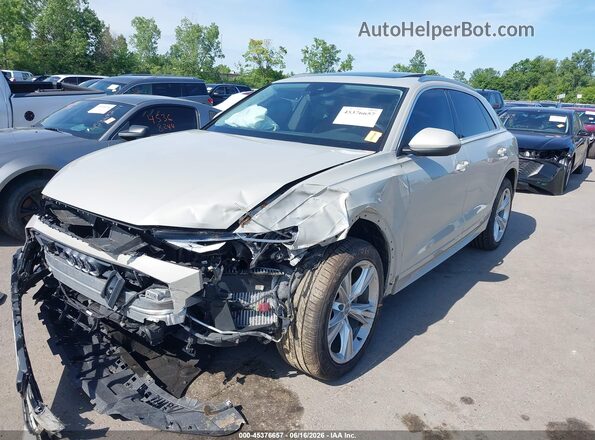 WA1BVAF13LD014028 2020 AUDI Q8 Cream წინა მარცხენა ხედი სამი მეოთხედიდან