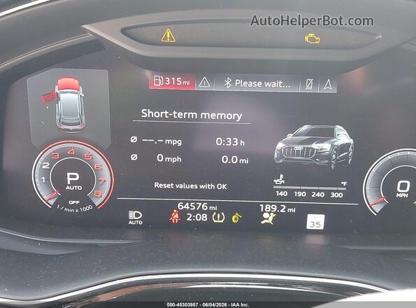 WA1BVAF16KD005211 2019 AUDI Q8 White 