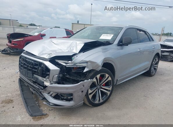 WA1BVAF17KD038184 2019 AUDI Q8 Silver წინა მარცხენა ხედი სამი მეოთხედიდან