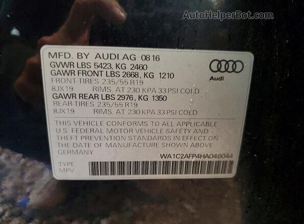 WA1C2AFP4HA046044 2017 AUDI Q5 Black VIN կոդի պիտակի տեսք