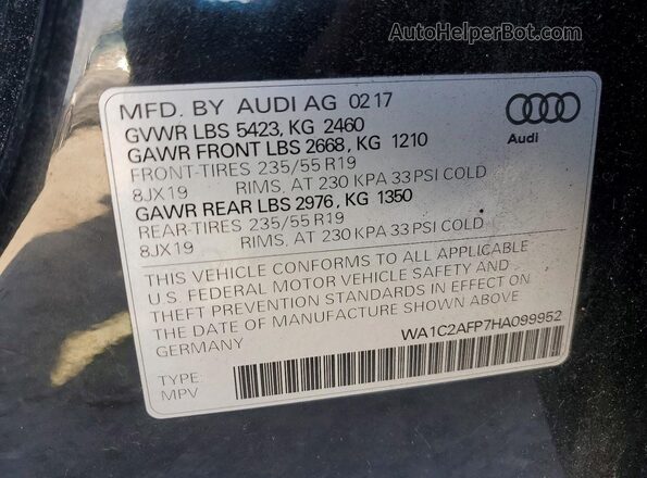 WA1C2AFP7HA099952 2017 AUDI Q5 Black Շարժիչի բաժամունքի տեսք