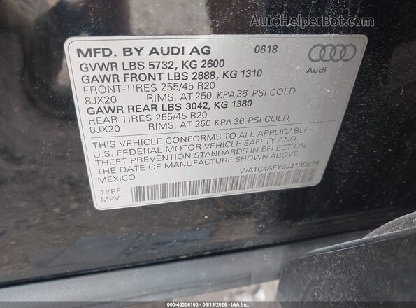 WA1C4AFY2J2199878 2018 AUDI SQ5  Engine compartment view