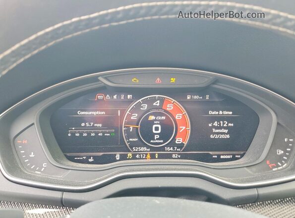 WA1C4AFY4J2089835 2018 AUDI SQ5 Gray ხელსაწყოთა პანელის ხედი
