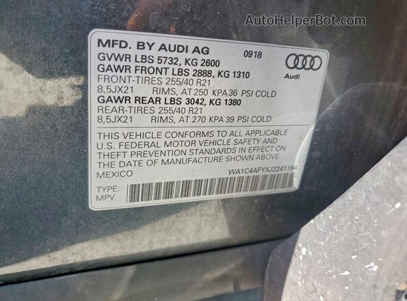WA1C4AFYXJ2241164 2018 AUDI SQ5 Gray 