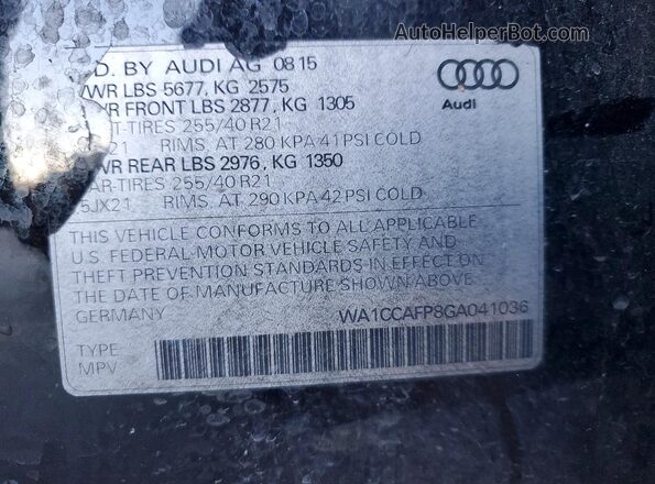 WA1CCAFP8GA041036 2016 AUDI SQ5 Black 