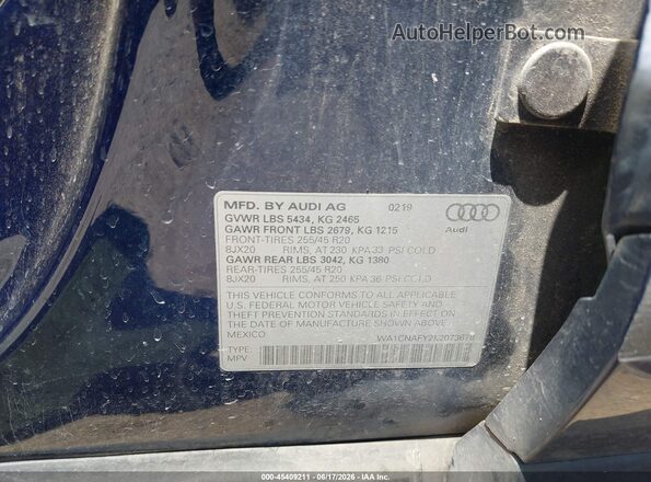 WA1CNAFY2K2073678 2019 AUDI Q5 Dark Blue Вид підкапотного простору