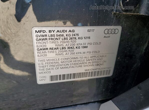 WA1CNAFY6J2007407 2018 AUDI Q5 Gray 