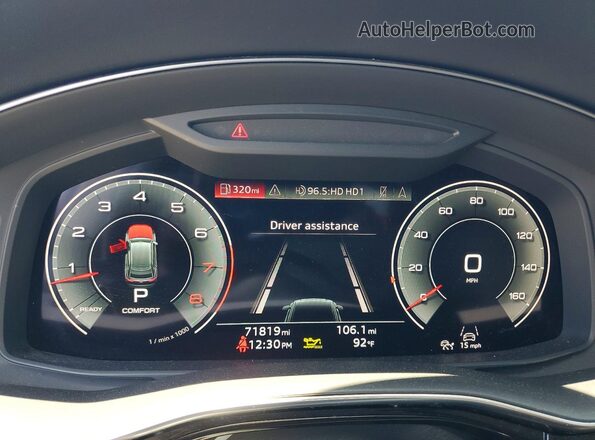 WA1CVAF18MD025824 2021 AUDI Q8 White Вид щитка приладів