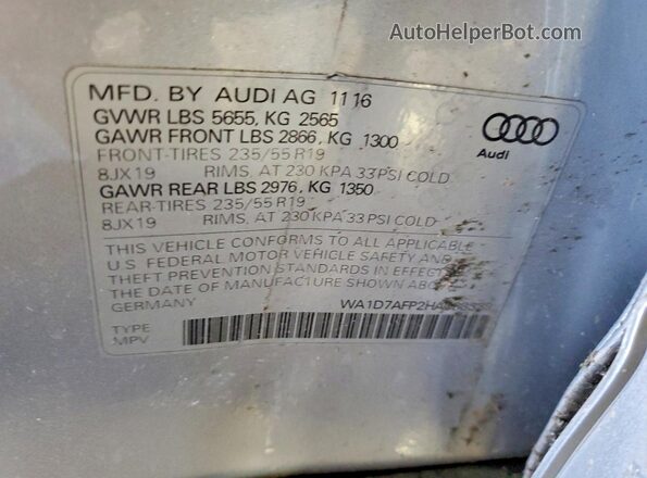 WA1D7AFP2HA083339 2017 AUDI Q5 Серебряный Вид подкапотного пространства