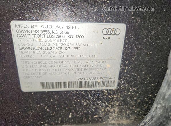 WA1D7AFP7HA090481 2017 AUDI Q5 Black 