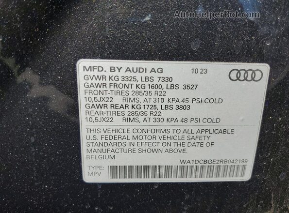WA1DCBGE2RB042199 2024 AUDI SQ8 Gray 