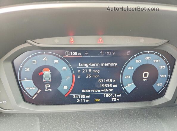 WA1DECF32L1113592 2020 AUDI Q3 Gray Սարքավորումների վահանակի տեսք