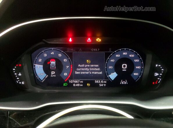 WA1DECF32M1112749 2021 AUDI Q3 Blue Instrument cluster view