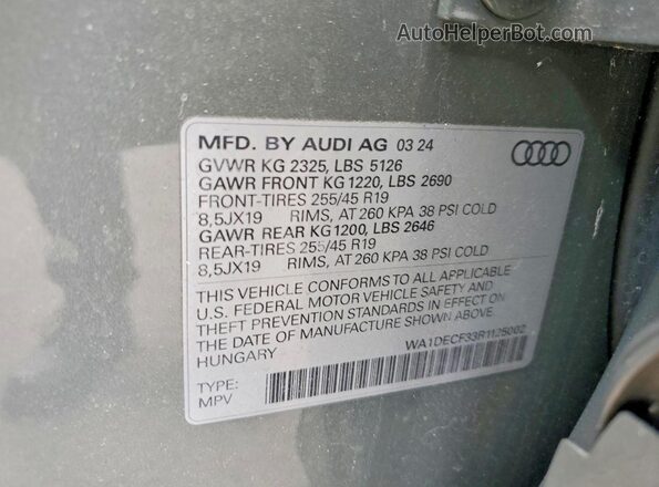 WA1DECF33R1125002 2024 AUDI Q3 Gray 