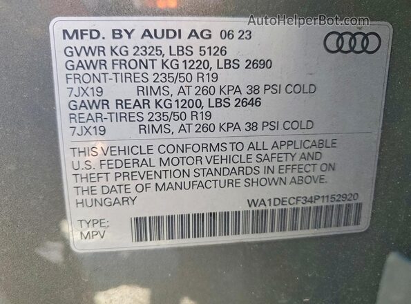 WA1DECF34P1152920 2023 AUDI Q3 Gray 