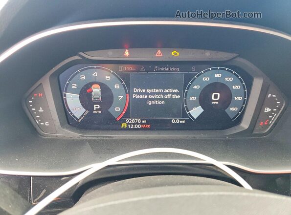 WA1DECF38M1147215 2021 AUDI Q3 Blue ხელსაწყოთა პანელის ხედი