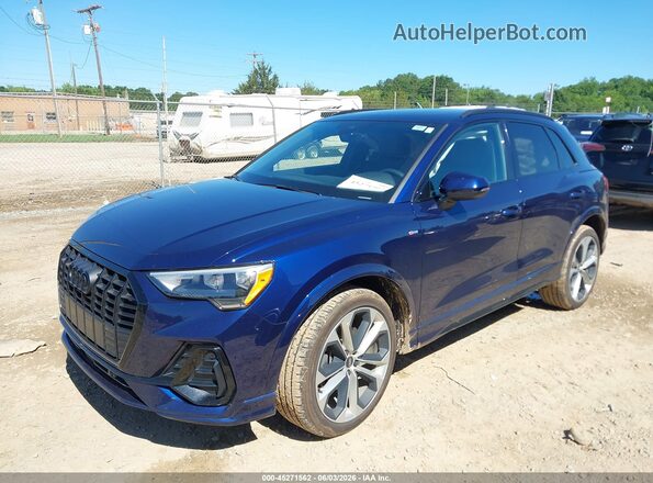 WA1DECF3XM1135874 2021 AUDI Q3 Blue Առջևի ձախ երեք քառորդ տեսարան
