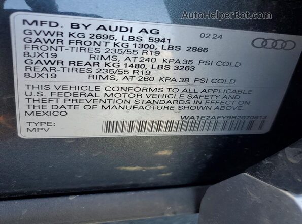 WA1E2AFY9R2070613 2024 AUDI Q5 Gray 