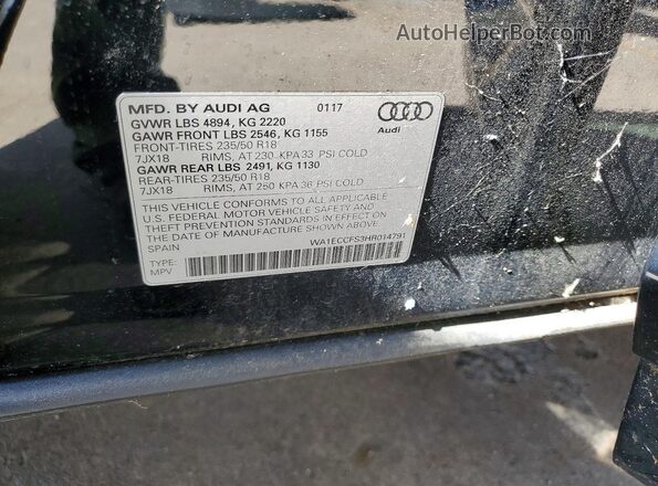WA1ECCFS3HR014791 2017 AUDI Q3 Black 