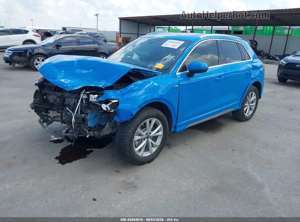 WA1EECF30N1149305 2022 AUDI Q3 Blue წინა მარცხენა ხედი სამი მეოთხედიდან