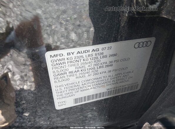 WA1EECF30P1020001 2023 AUDI Q3 Black 