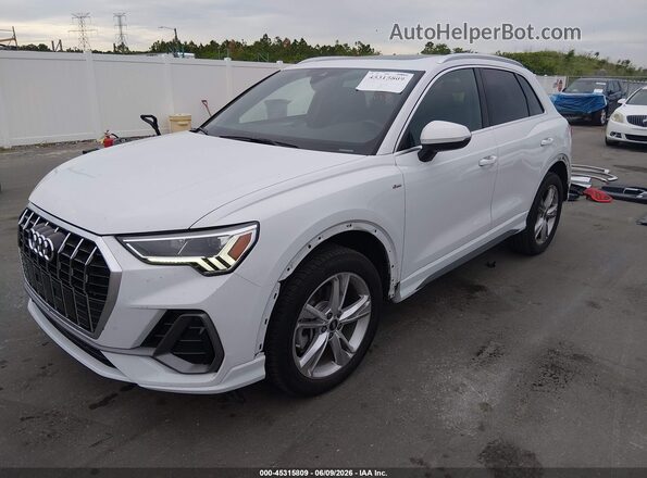 WA1EECF36N1082953 2022 AUDI Q3 White Առջևի ձախ երեք քառորդ տեսարան