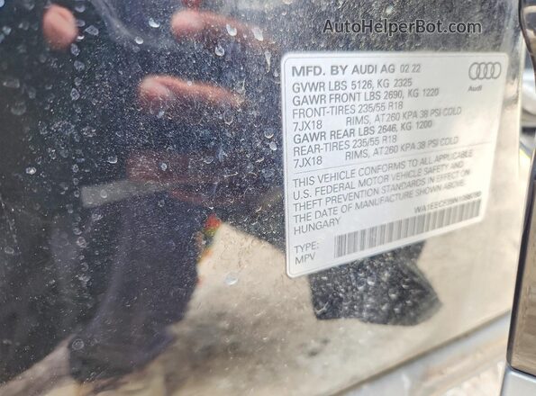 WA1EECF39N1088780 2022 AUDI Q3 Black VIN sticker view