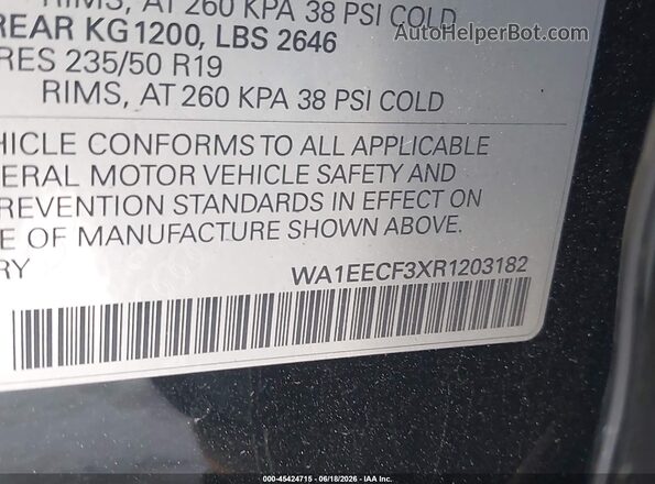 WA1EECF3XR1203182 2024 AUDI Q3 Black ძრავის განყოფილების ხედი