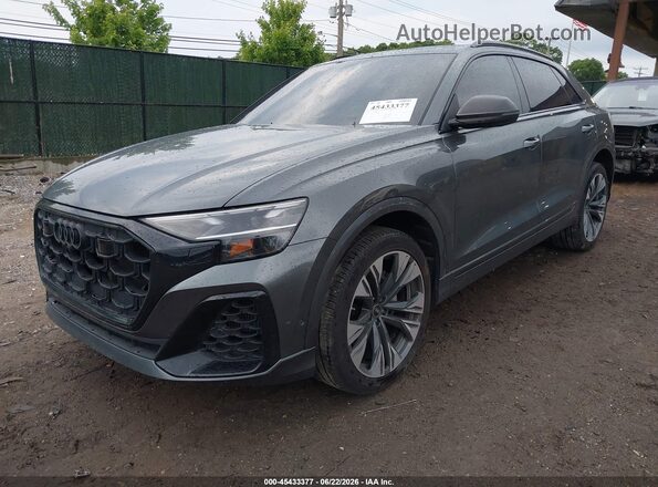 WA1EVBF1XSD008342 2025 AUDI Q8 Gray წინა მარცხენა ხედი სამი მეოთხედიდან