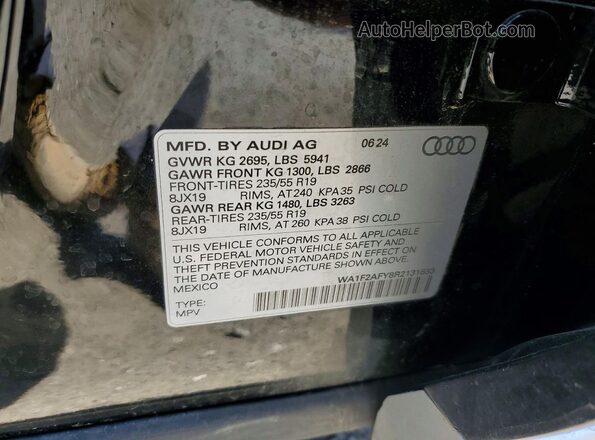WA1F2AFY8R2131633 2024 AUDI Q5 Black VIN sticker view