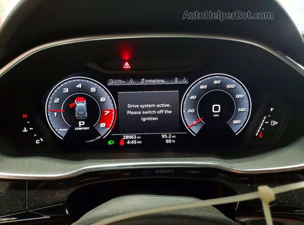 WA1FECF32L1017535 2020 AUDI Q3 White ხელსაწყოთა პანელის ხედი