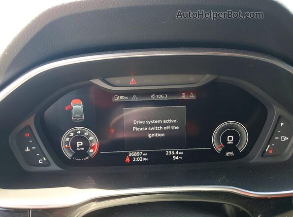 WA1FECF3XK1085371 2019 AUDI Q3 Black Vista del cuadro de instrumentos