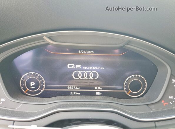 WA1FNAFY9J2142006 2018 AUDI Q5 Silver Widok zestawu wskaźników