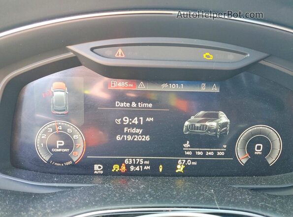 WA1FVBF18KD035317 2019 AUDI Q8 Black Instrument cluster view